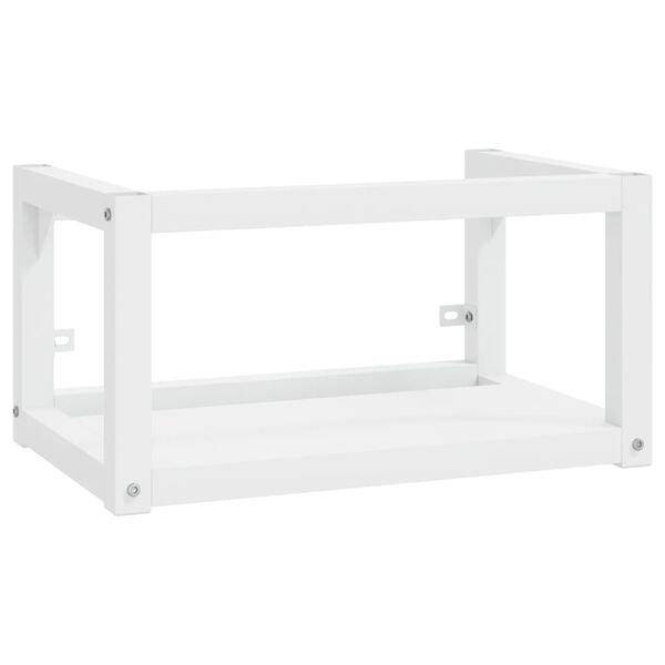 vidaXL Bathroom Washbasin Frame with Built-in Basin White Iron