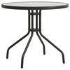 vidaXL Outdoor Table | Anthracite | Powder-coated steel, Tempered glass