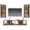 vidaXL 4 Piece TV Cabinet Set Smoked Oak Engineered Wood
