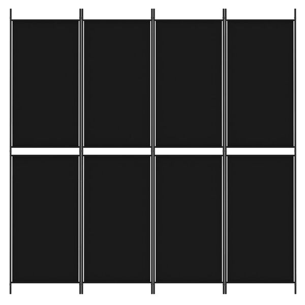 vidaXL 4-Panel Room Divider Black 200x200 cm Fabric