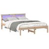 vidaXL Bed Frame with Headboard Brown 135 x 190 cm Solid Pine Wood