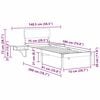 vidaXL Bed Frame with Headboard Brown 75 x 190 cm Solid Pine Wood