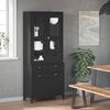 vidaXL Highboard VIKEN Black 80x40x190 cm Solid Wood Pine
