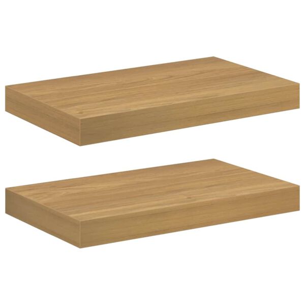 vidaXL Wall Shelf 2 pcs Brown 40 x 23.5 x 4 cm Engineered Wood