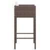 vidaXL Bar Stools 2 pcs with Cushions Brown Poly Rattan