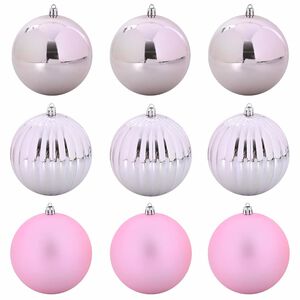 vidaXL Christmas Bauble Set XL 9 pcs Pink &Oslash; 15 cm Plastic