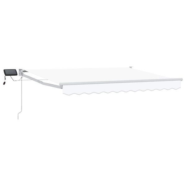 vidaXL Manual Retractable Awning with LEDs White 3 x 2.5 m