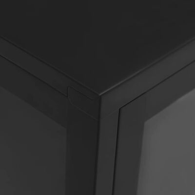 vidaXL Sideboard Black 75x35x105 cm Steel and Glass