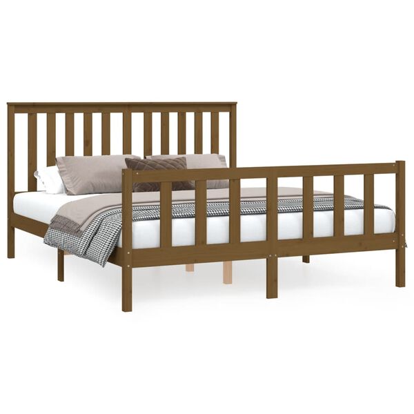 vidaXL Bed Frame without Mattress Honey Brown 160x200 cm Solid Wood Pine