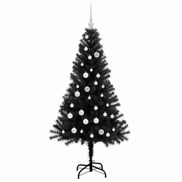vidaXL Christmas Tree with 150 LEDs with Stand Black 150 cm PVC
