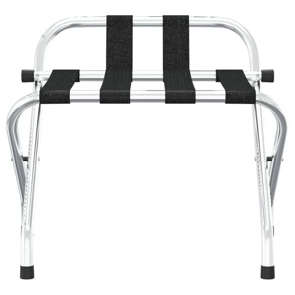 vidaXL Luggage Rack with Backrest Silver 56x39x52cm
