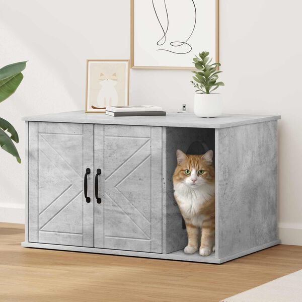 vidaXL Cat House Concerte 85 x 55 x 50 cm Engineered Wood