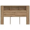 vidaXL Headboard Cabinet Artisan Oak 160x18.5x103.5 cm Engineered Wood
