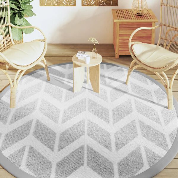 vidaXL Outdoor Carpet ARAKIL Grey Ø200 cm PP
