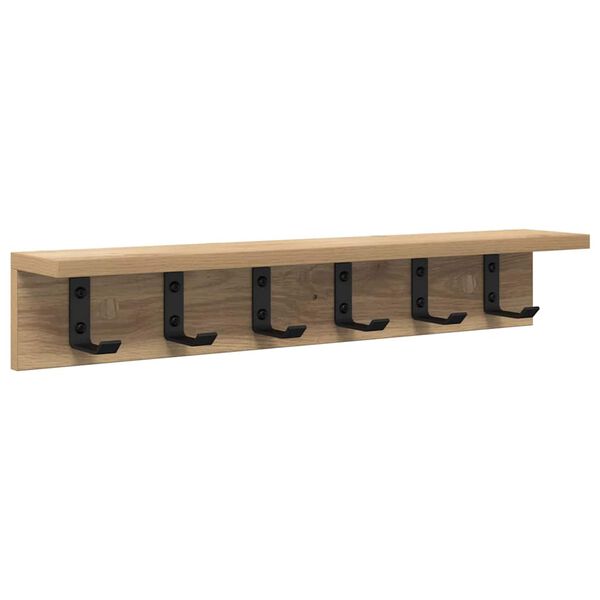 vidaXL Wall-Mounted Coat Rack Artisan Oak 60 x 10.5 x 10.5 cm