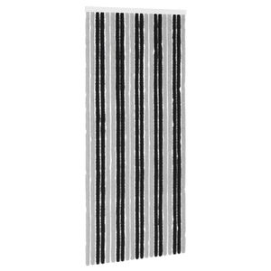vidaXL Insect Curtain Chenille Grey and Black 90 x 200 cm 100% PP