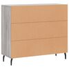 vidaXL Sideboard Grey Sonoma 90x34x80 cm Engineered Wood