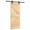vidaXL Sliding Door Natural and Black 85 x 210 cm Solid Pine Wood