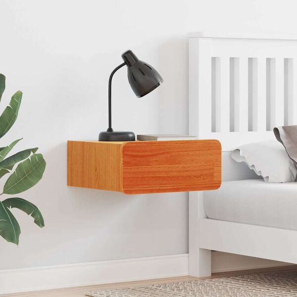 vidaXL Bedside Table 2 pcs Wax Brown 39 x 34 x 16.5 cm Solid pine wood