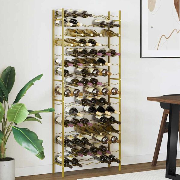 vidaXL Wine Rack for 96 Bottles Gold Metal