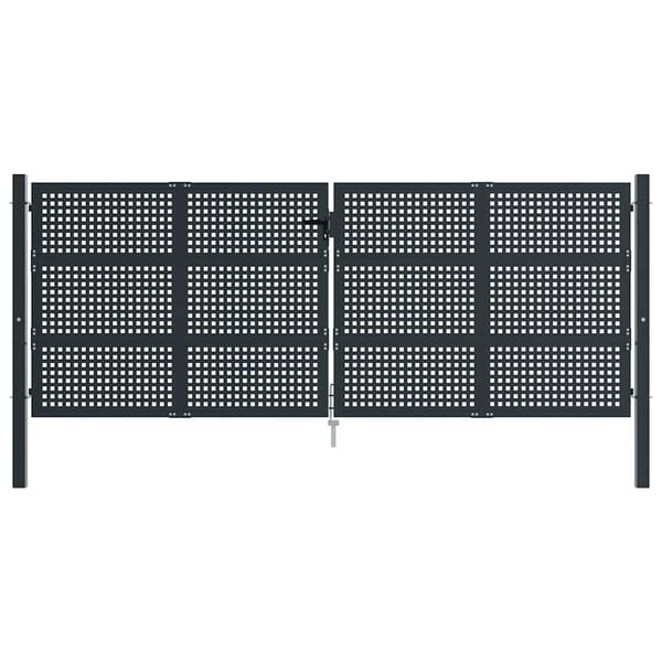 vidaXL Garden Gate Anthracite 400x125 cm Steel