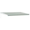 vidaXL Retractable Awning Green and White 500 x 300 cm
