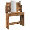 vidaXL Dressing Table with Mirror Old Wood 96x39x142 cm