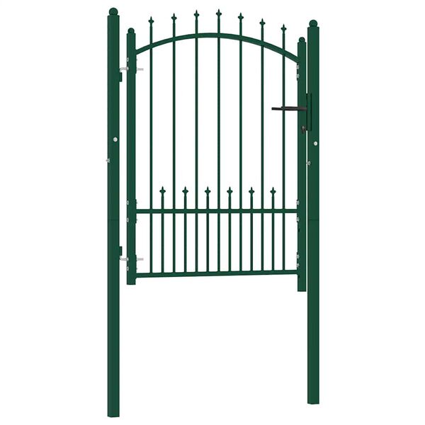 vidaXL Fence Gate Emmen with Spikes Steel 104x109.5 cm Green