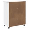 vidaXL Rolling Cabinet White 63.5 x 39 x 79 cm Solid Pine Wood