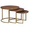 vidaXL Nesting Coffee Tables 3 pcs Dark Brown 60 x 60 x 45 cm