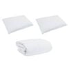 vidaXL Duvet Set with Pillow 3 pcs White Down Feather