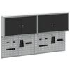 vidaXL Tool Cabinet and Pegboard Set 6 pcs Black 200 x 20 x 115 cm