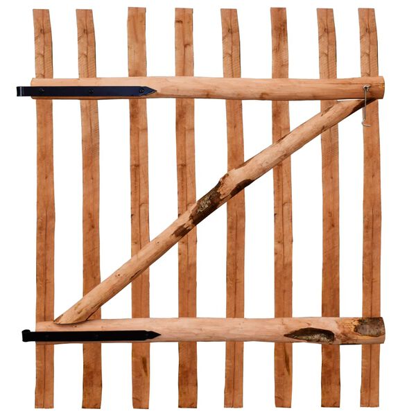 vidaXL Single Fence Gate Impregnated Hazel Wood 100x120 cm