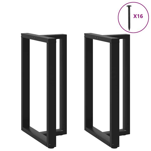 vidaXL Bar Table Legs T-Shaped&nbsp;2 pcs Black 60x35x(100-101) cm Steel