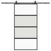vidaXL Sliding Door with Hardware Set Black 102,5x205 cm Tempered Glass