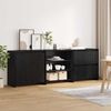 vidaXL Sideboard 3 pcs Black Oak 70 x 41 x 75 cm Engineered Wood