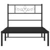 vidaXL Metal Bed Frame without Mattress with Headboard Black 80x200cm