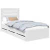 vidaXL Bed Frame with Drawer White 90 x 200 cm Engineer Wood