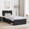 vidaXL Bed Frame with Headboard Black 75 x 190 cm Solid Pine Wood