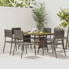 vidaXL 7 Piece Outdoor Dining Set Poly Rattan Grey