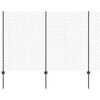 vidaXL Chainlink Fence with Post 25 x 1.5 m Galvanised Steel Grey Mesh