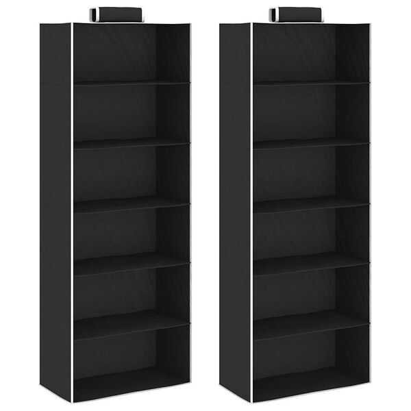 vidaXL Hanging Closet Organisers 2 pcs with 6 Shelves Fabric