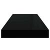 vidaXL Floating Wall Shelves 2 pcs High Gloss Black 60x23.5x3.8 cm MDF