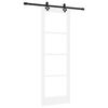 vidaXL Sliding Door White 73.5 x 211 cm Solid Pine Wood and Glass