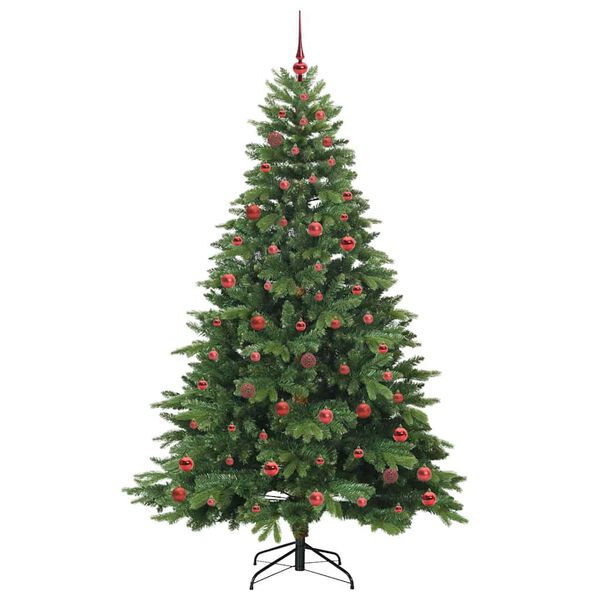 vidaXL Artificial Christmas Tree with 300 LEDs Green 210 cm PE and PVC