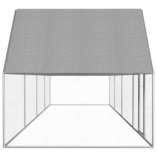 vidaXL Chicken Coop 8x2x2 m Galvanised Steel