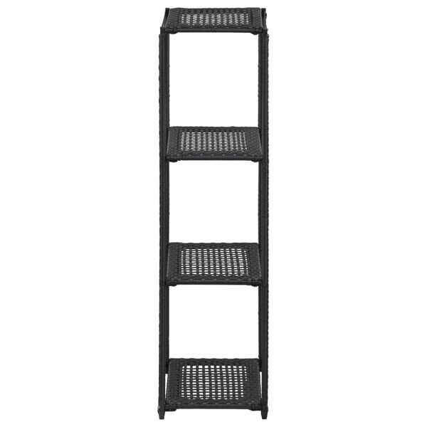 vidaXL Storage Shelf Black 30x30x120 cm Poly Rattan
