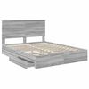 vidaXL Storage Bed Grey Sonoma 150 x 200 cm Engineered Wood