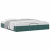 vidaXL Ottoman Bed Frame No Mattress Dark Green 200x200 cm Velvet