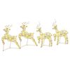 vidaXL LED Reindeers with 80 LEDs 4 pcs Gold PET